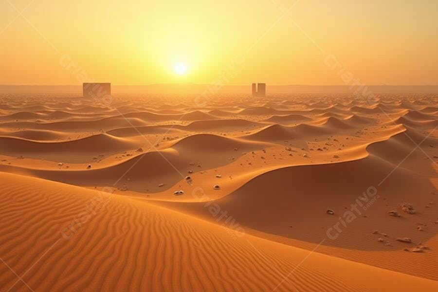 Foto Deserto Dunas Pôr do Sol Dourado Paisagem Natural