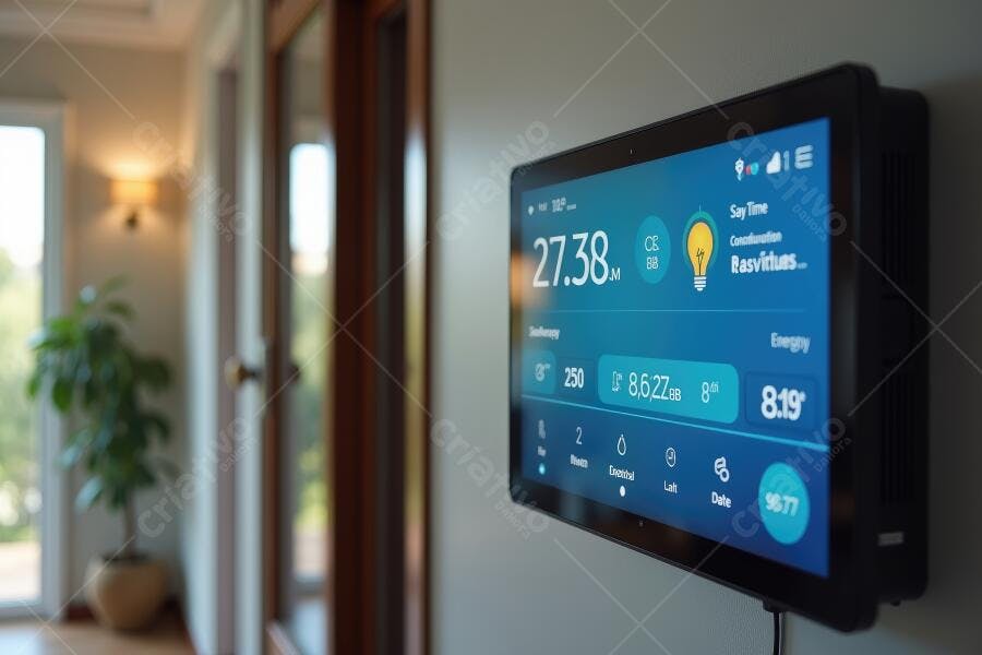 Foto Tablet Automação Residencial Casa Inteligente Design Moderno