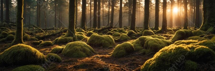 Foto Floresta Musgosa Raio de Sol Dourado Natureza