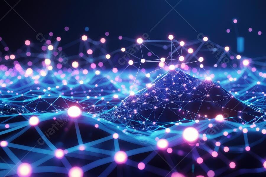 Foto Rede Neural Abstrata Conexões Digitais Tecnologia