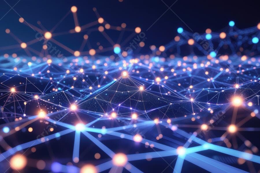 Foto Rede Neural Abstrata Conexões Digitais Tecnologia