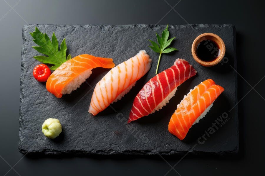 Foto Sushi Sashimi Nigiri Salmão Atum Culinária Japonesa