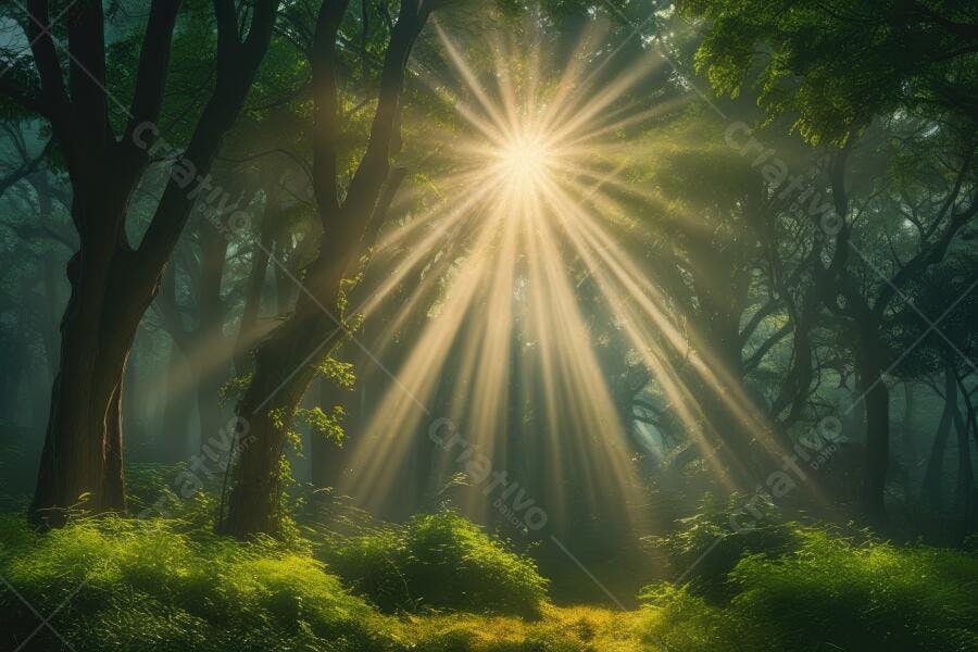 Foto Raios de Sol Floresta Mata Fechada Natureza