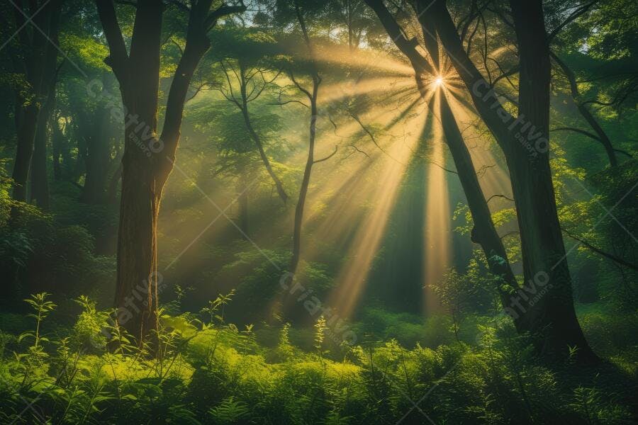 Foto Floresta Tropical Raios de Sol Amanhecer Natureza