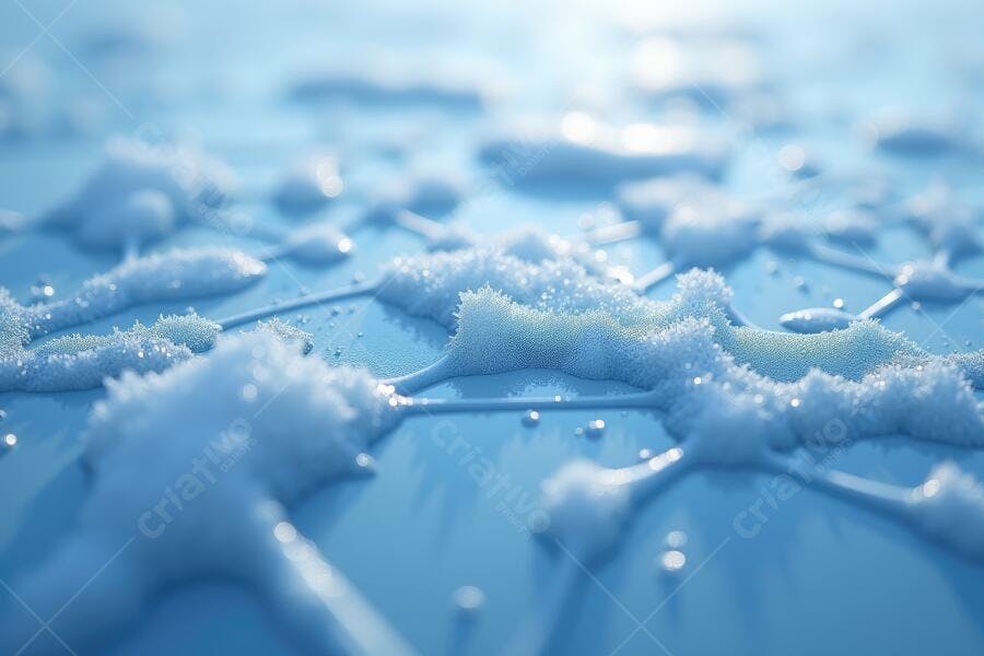Foto Flocos de Neve Congelados Superfície Azul Inverno