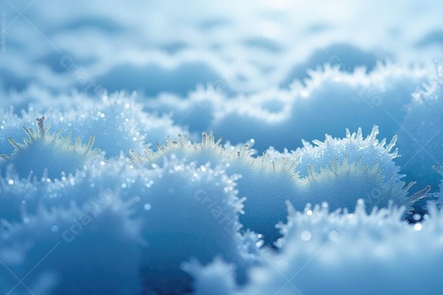 Foto Cristais de Gelo Neve Azul Textura Inverno Frio