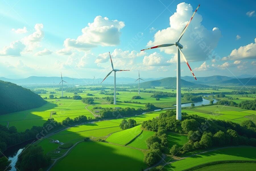 Foto Eólica Aerogeradores Campo Verde Energia Renovável