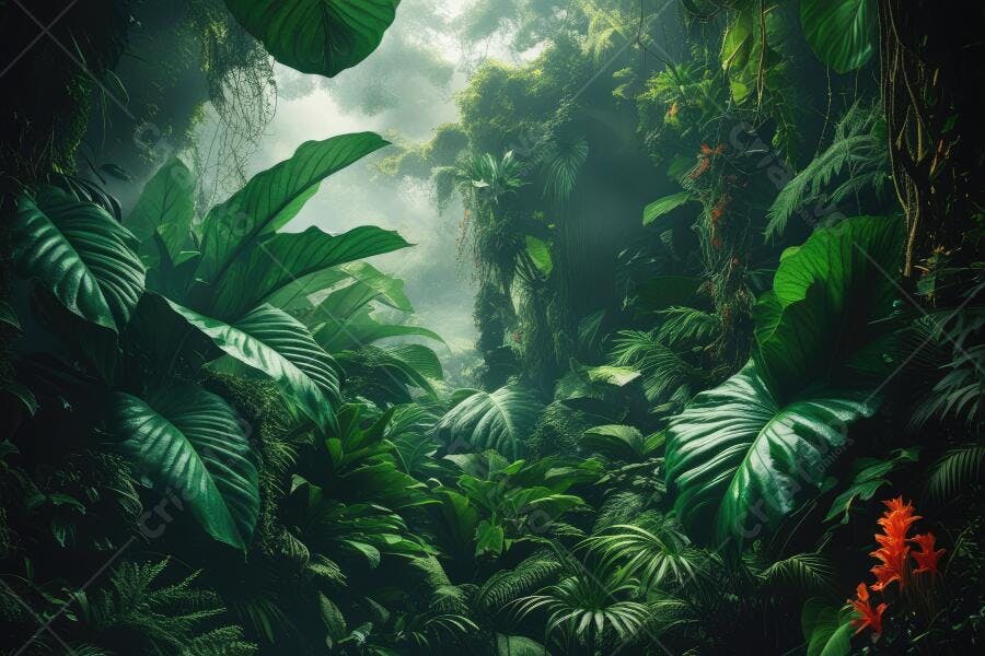 Foto Floresta Tropical Densa Folhagem Verde Exuberante