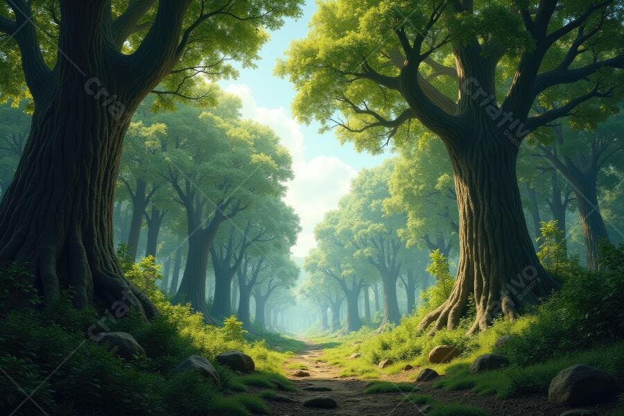 Foto Floresta Caminho Árvores Verdes Iluminação Natural