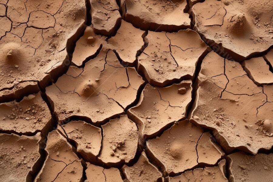 Foto Solo Rachado Seca Deserto Textura Fundo Marrom