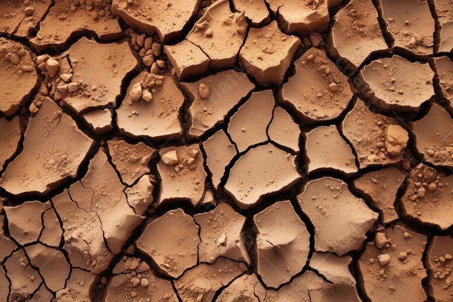 Foto Solo Rachado Seca Intensa Deserto Textura Fundo