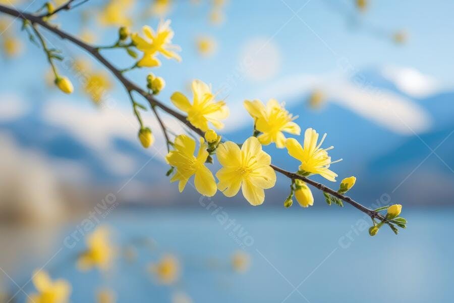 Foto Flores Amarelas Primavera Natureza Fundo Desfocado