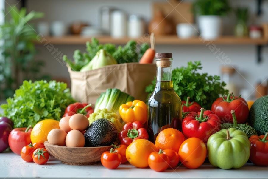 Foto Alimentos Frescos Legumes Frutas Cozinha Saudável