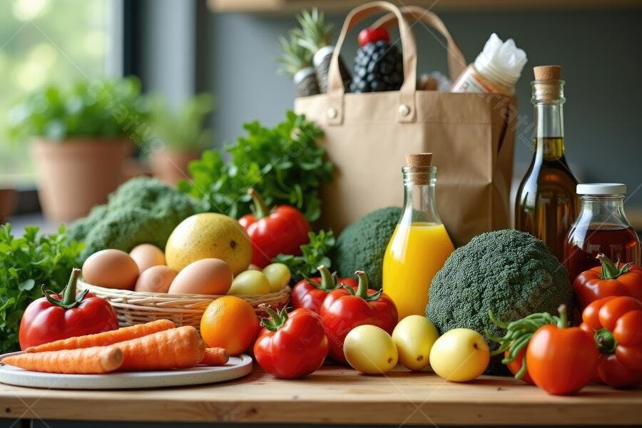 Foto Alimentos Saudáveis Frescos Legumes Frutas Cesta Orgânica