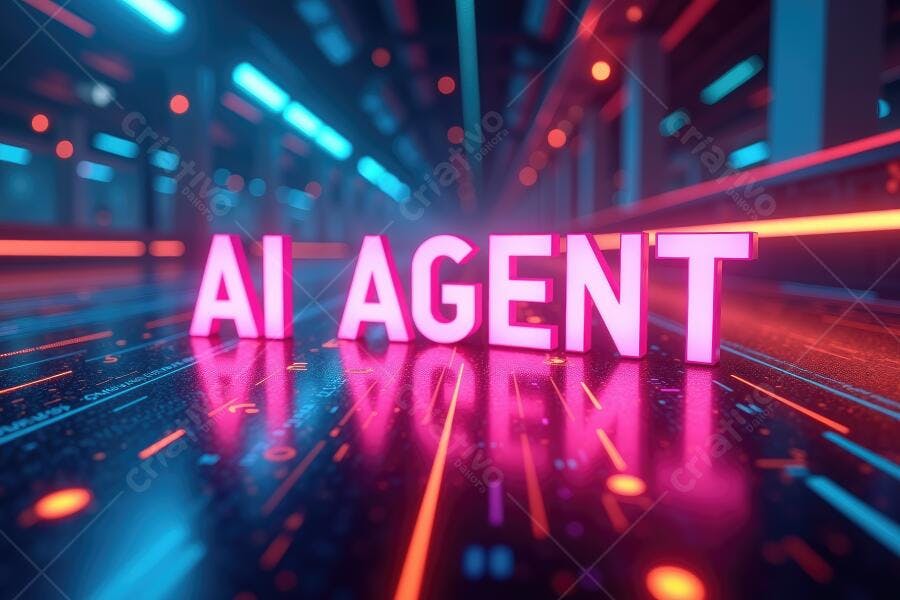 Foto AI Agent Tecnologia Inteligência Artificial Neon