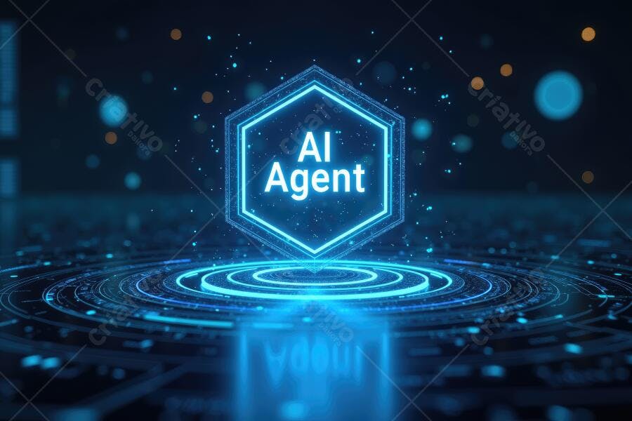 Foto Tecnologia Inteligência Artificial Agente IA Hexágono Digital