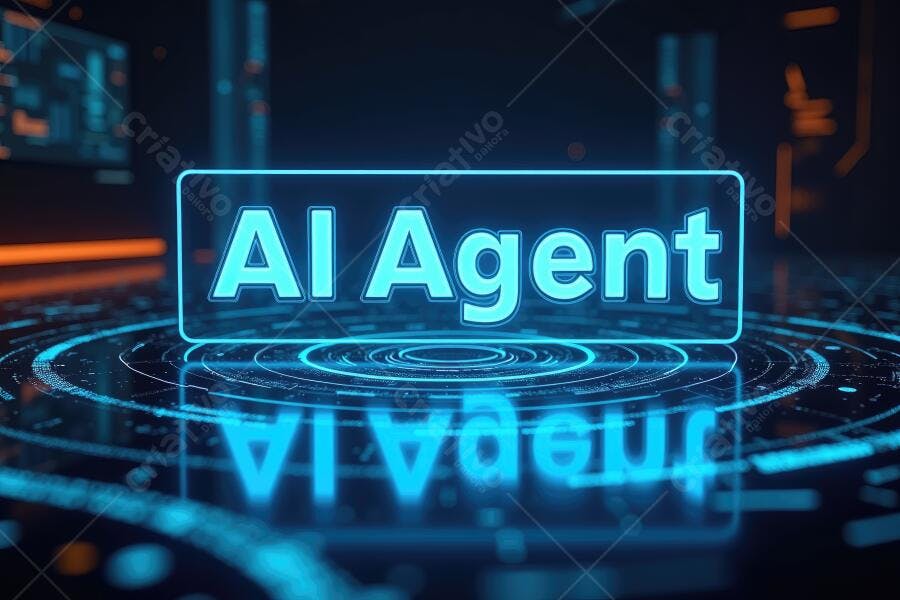 Foto AI Agent Tecnologia Inteligência Artificial Fundo Escuro