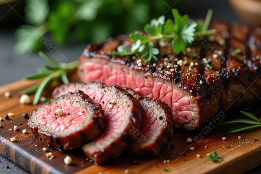 Foto Bife Ancho Grelhado Malpassado Ervas Frescas