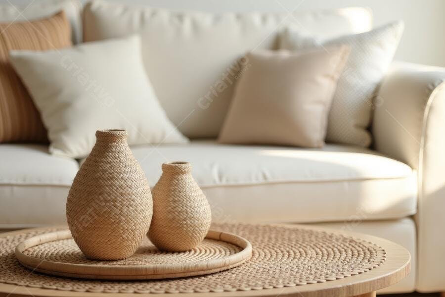 Foto Decoração Sala Estar Vaso Artesanal Mesa Centro