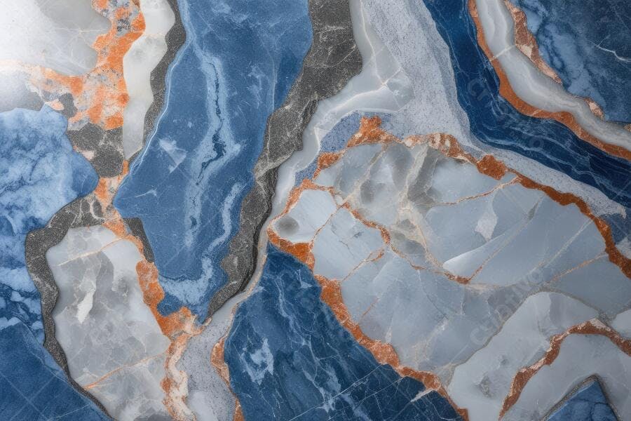 Foto Textura Mármore Azul e Laranja Abstrato Elegante
