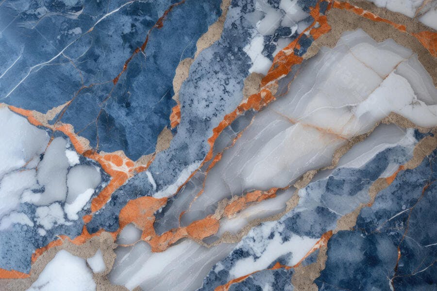 Foto Textura Mármore Azul e Laranja Abstrato