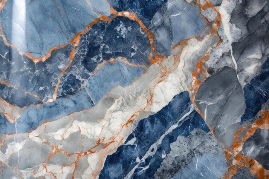 Foto Textura Mármore Azul Dourado Branco Abstrato