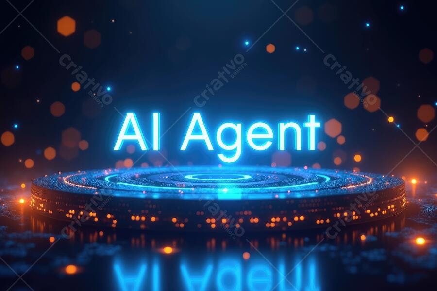Foto AI Agent Tecnologia Inteligência Artificial Fundo Escuro
