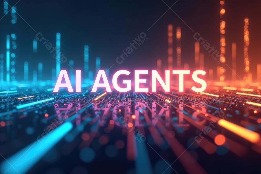 Foto Conceito AI Agents Inteligência Artificial Tecnologia Futuro