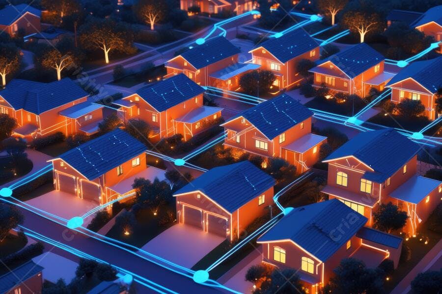Foto Casas Iluminadas Conectadas Tecnologia Smart Home