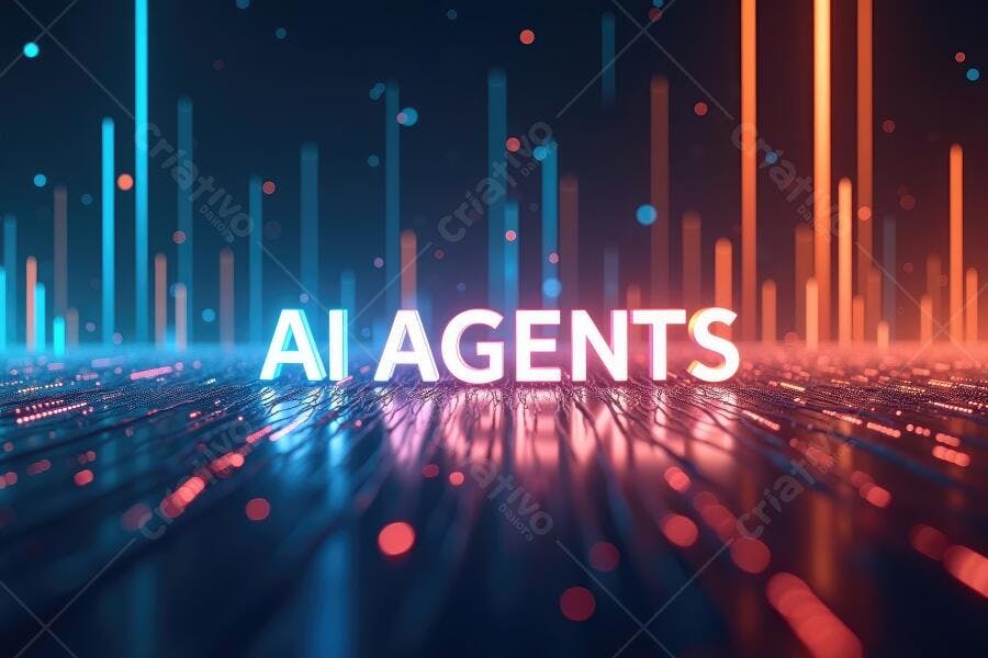 AI Agents Tecnologia Inteligência Artificial Fundo Digital