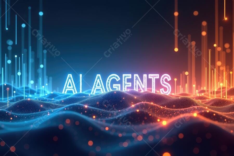 Foto Conceito AI Agents Inteligência Artificial Tecnologia Futuro