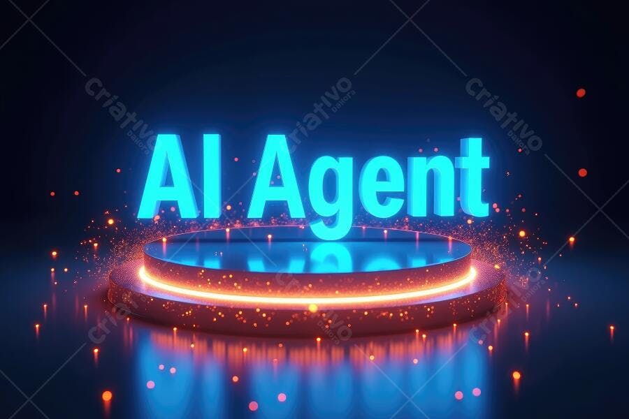 Foto AI Agent Tecnologia Inteligência Artificial 3D Neon