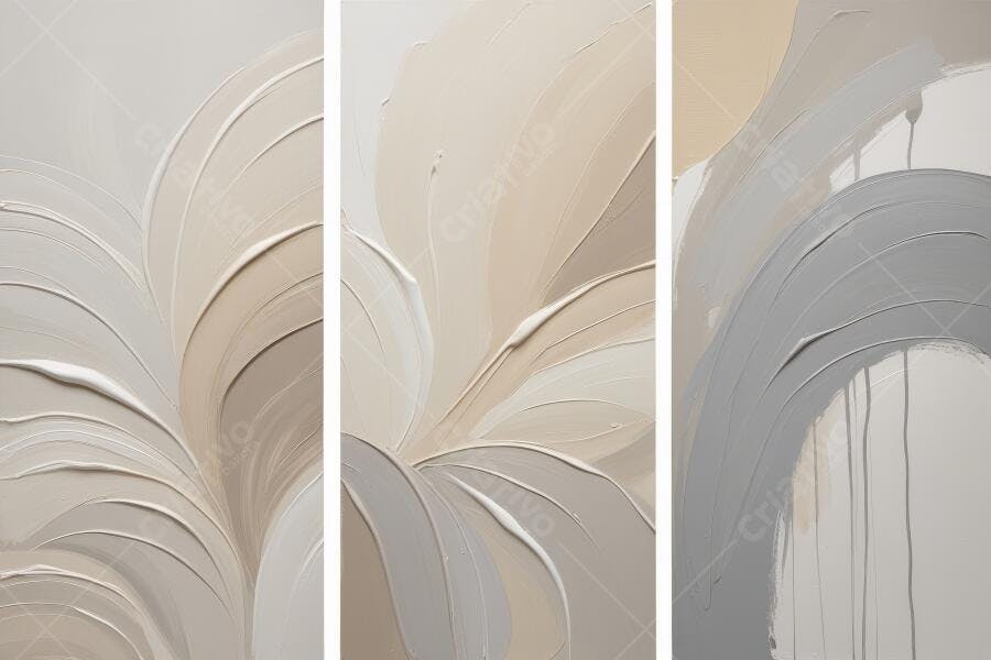 Foto Abstrata Textura Pinceladas Neutras Arte Moderna