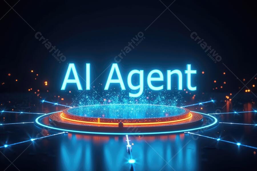 AI Agent Tecnologia Inteligência Artificial Círculo Holográfico