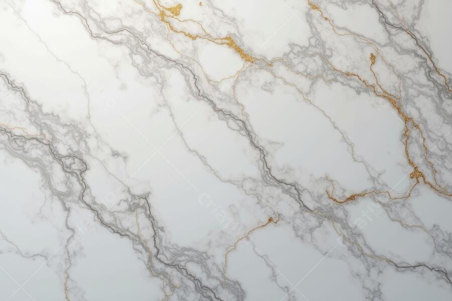 Foto Textura Mármore Branco Veios Dourados e Cinzas