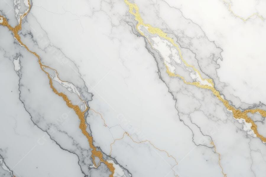 Foto Textura Mármore Branco Veios Dourados e Cinzas Abstrato