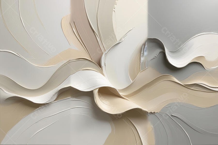 Foto Abstrata Textura Ondas Creme e Cinza Elegante
