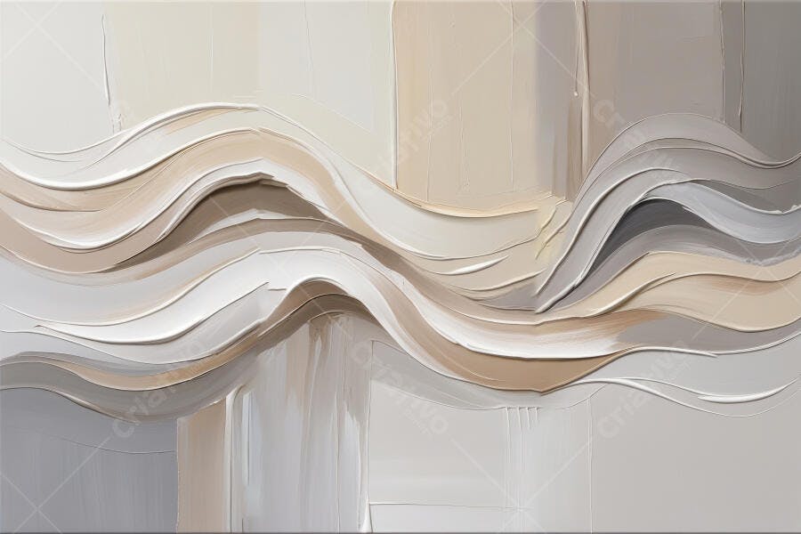 Textura Abstrata Ondas Pincelada Tons Neutros Bege Branco