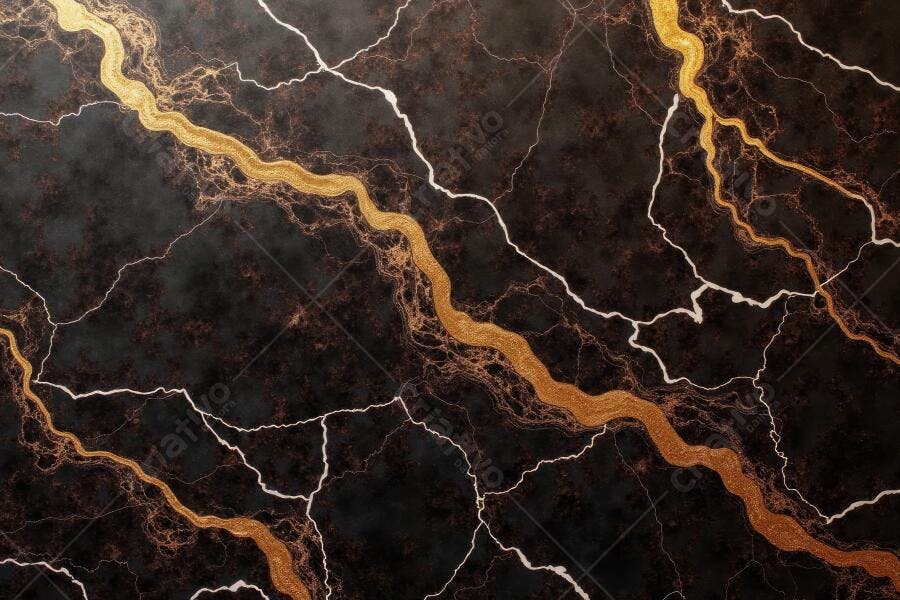 Foto Textura Mármore Preto Dourado Veios Brancos Abstrato