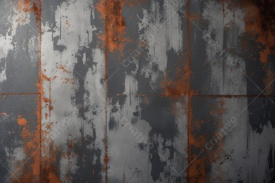 Foto Textura Metal Envelhecido com Ferrugem e Tinta Descascada