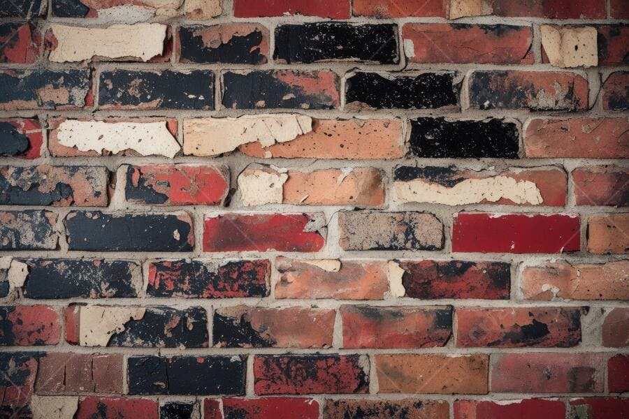 Foto Textura Parede de Tijolos Rústicos Descascados Coloridos