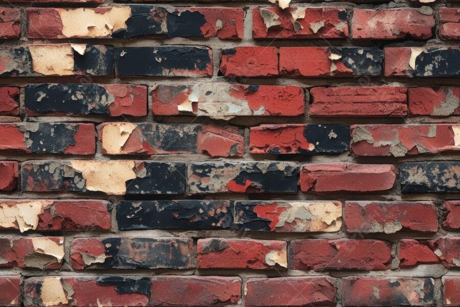 Foto Textura Parede Tijolos Vermelhos Descascados Preto