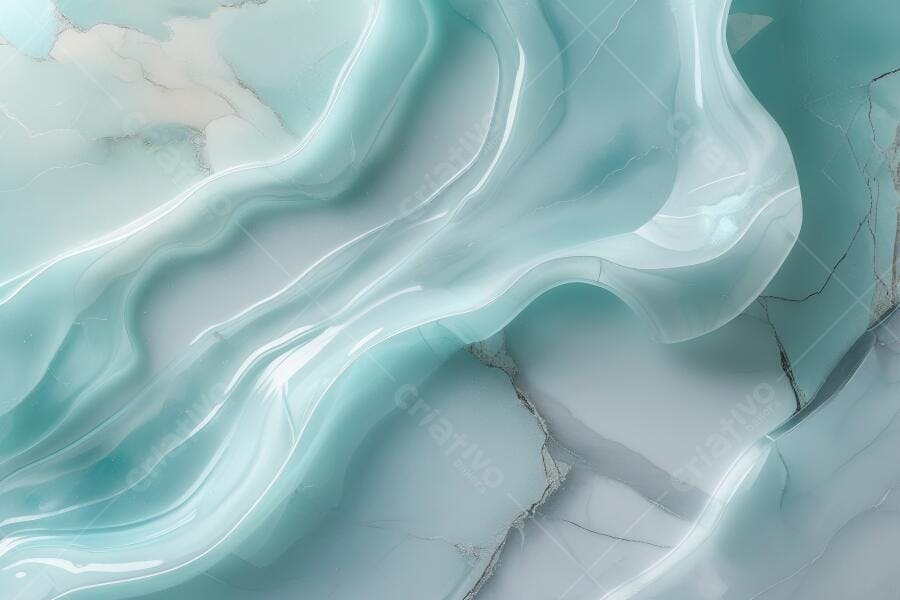 Foto Textura Abstrata Fluida Azul Claro e Branco Mármore