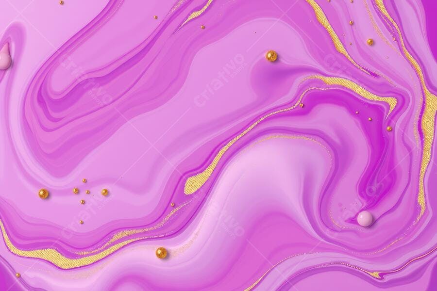 Textura Líquida Abstrata Rosa e Dourado Marmorizado