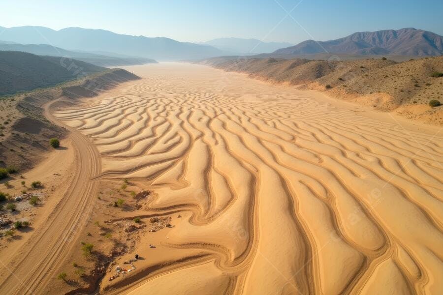 Foto Aérea Dunas Deserto Ondulações Areia Montanhas