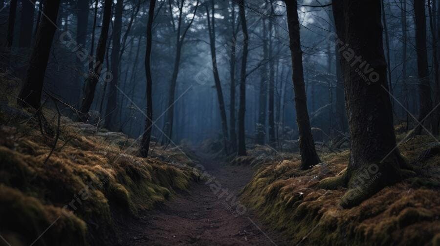 Foto Floresta Escura Misteriosa Caminho na Mata Natureza