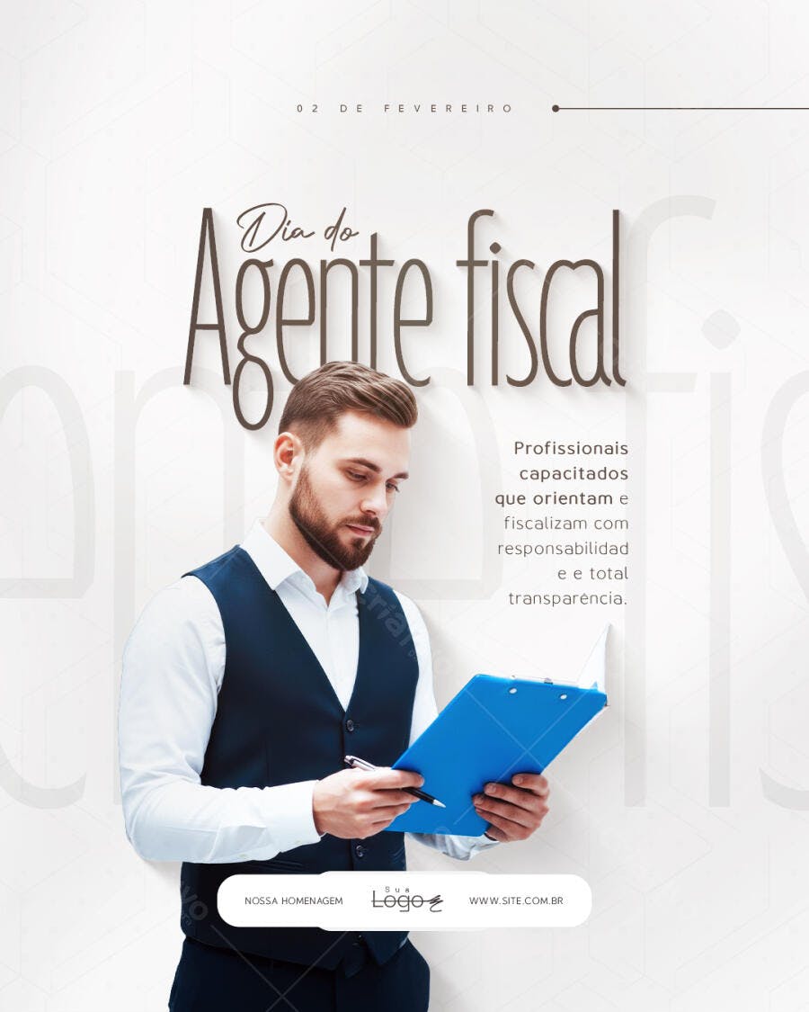 Post Instagram Dia do Agente Fiscal PSD Editável