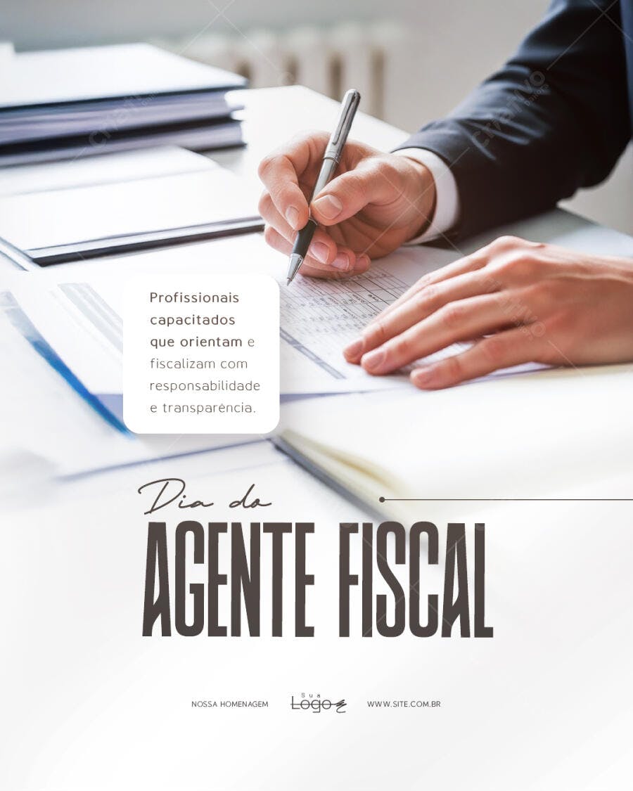 Post Instagram Dia do Agente Fiscal PSD Editável