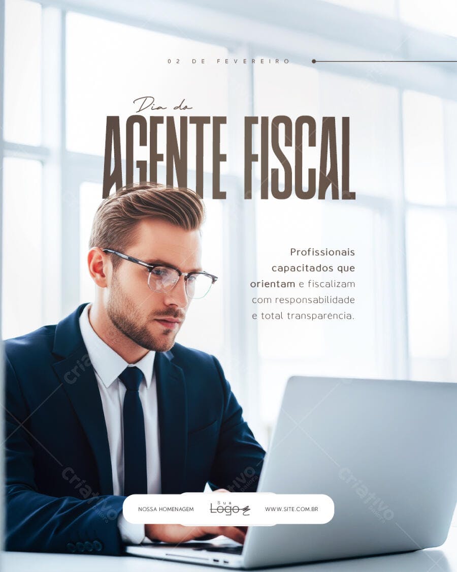 Post Instagram Dia do Agente Fiscal PSD Editável