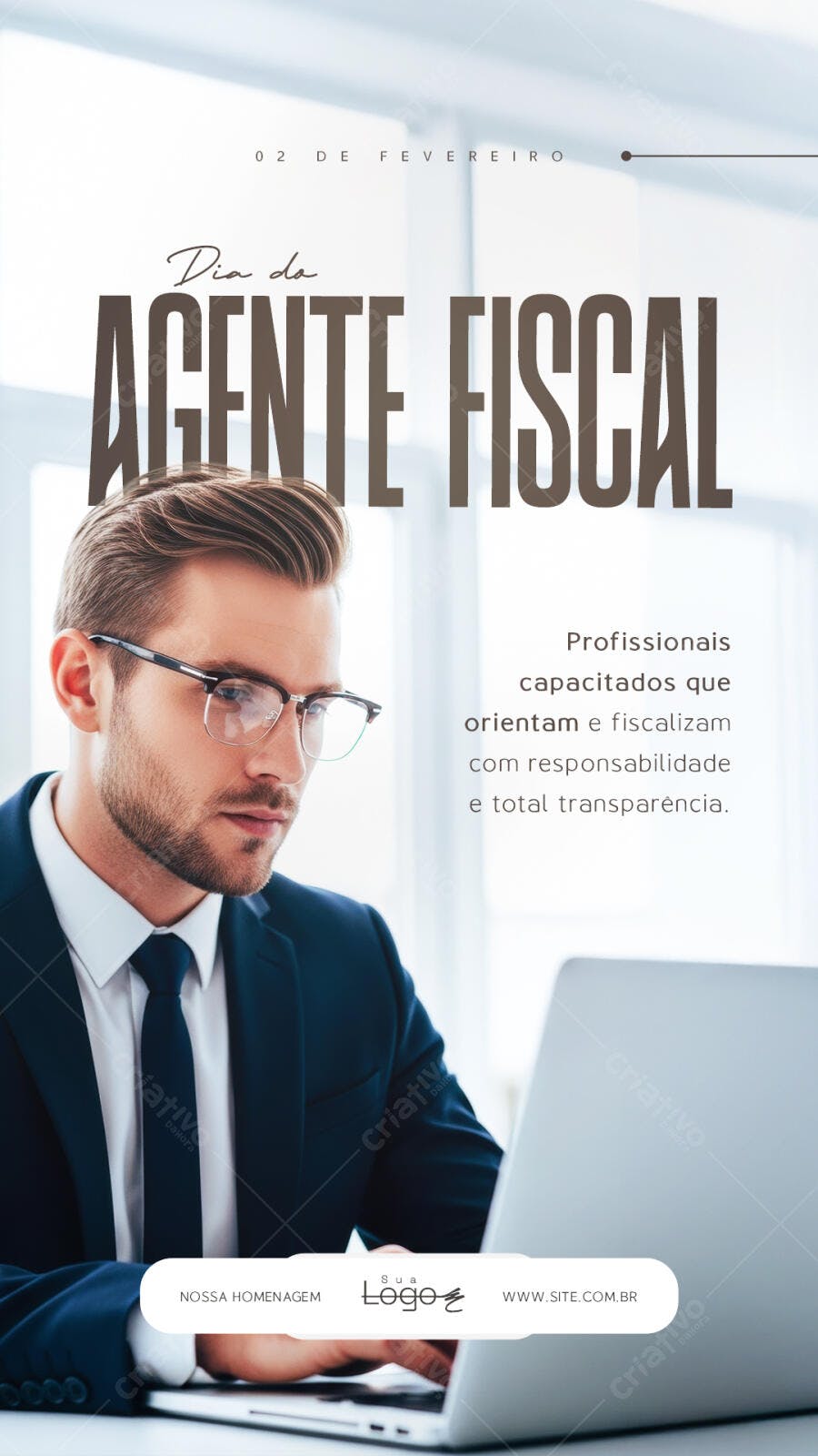 Story Instagram Dia do Agente Fiscal 2 de Fevereiro PSD Editável
